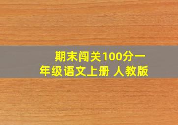 期末闯关100分一年级语文上册 人教版